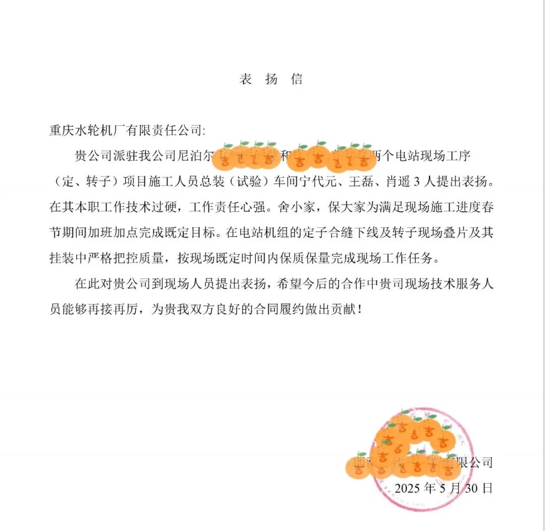 重慶水輪機(jī)公司派駐尼泊爾項(xiàng)目技術(shù)團(tuán)隊(duì)獲合作方高度贊譽(yù) 重慶水輪機(jī)公司派駐尼泊爾項(xiàng)目技術(shù)團(tuán)隊(duì)獲合作方高度贊譽(yù)